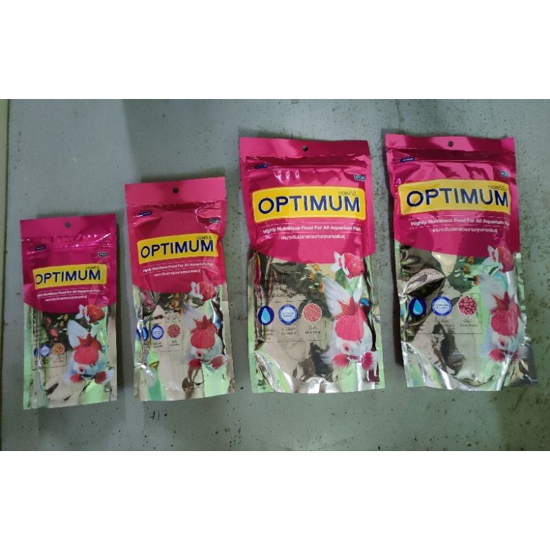 อาหารปลาOPTIMUM.50g.100g.200gเร่งวุ้น.เร่งสี.เร่งโต(พร้อมส่งทุกวัน)