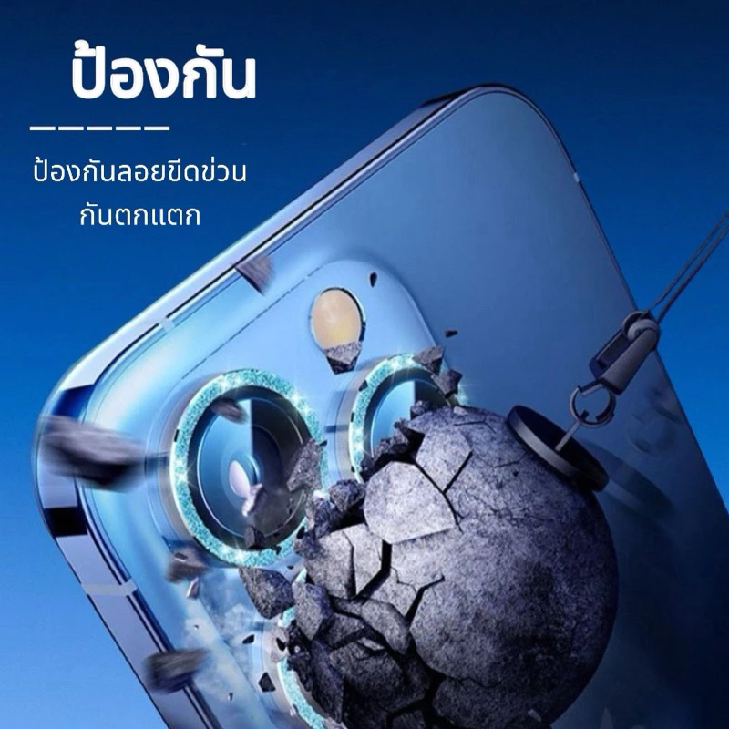 SF ฟิล์มกล้อง เพชร กระพริบ สำหรับ iPhone เลนส์ มีแพ็คเก็จ กันรอย ตกแตก กระจก 16 pro max 11 12 13 14 15 pro max plus mini thumbnail 5