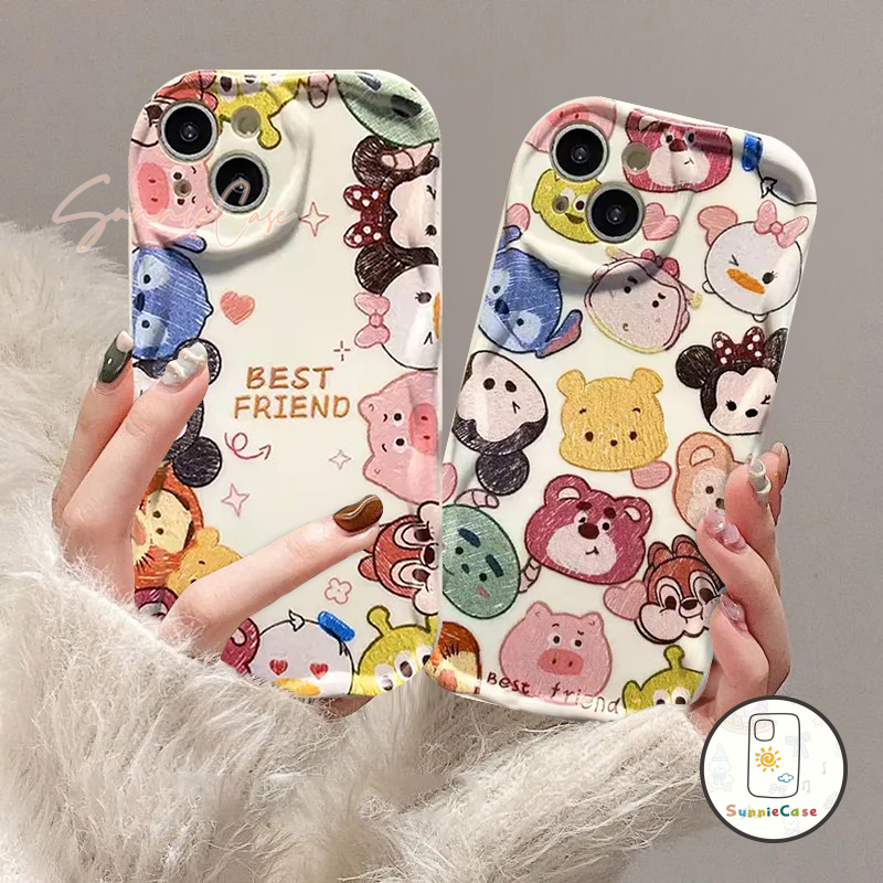การ์ตูนดิสนีย์น่ารักสัตว์ Mickey Minnie กรณีโทรศัพท์นุ่มเข้ากันได้ iPhone 15 11 14 13 12 Pro Max 8 7 Plus X XR XS Max