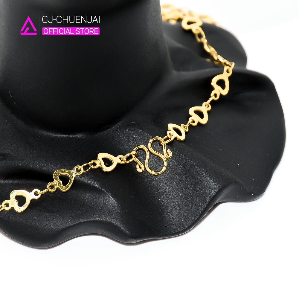 CJ สร้อยคอลายล็อกเก็ตหัวใจ กว้าง5.5มิล สแตนเลสทองเลเซอร์ ไม่ลอกไม่ดำ - รูปที่ 5