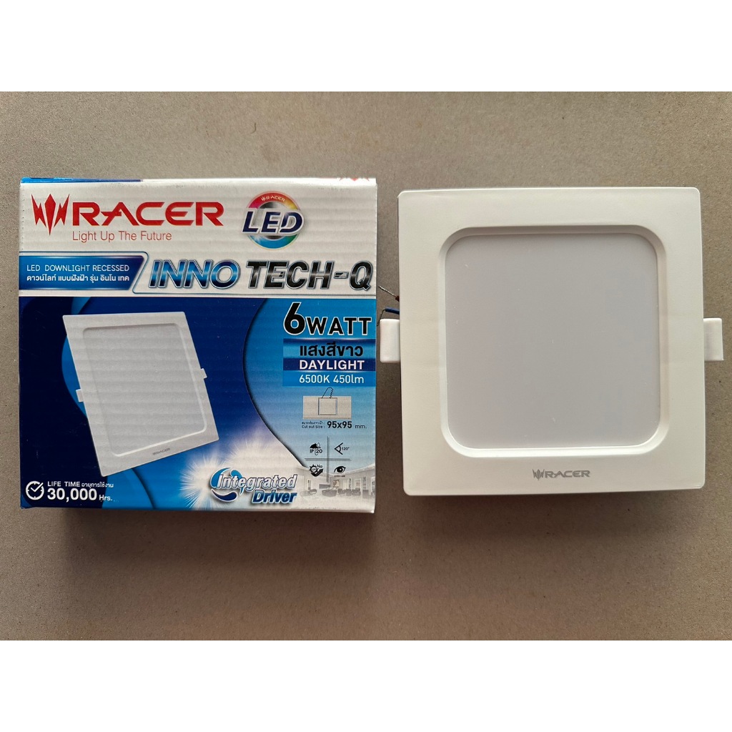 โคมไฟดาวน์ไลท์ LED แบบฝังฝ้า รุ่น INNO TECH-Q (6W , 9W , 12W , 18W) ทรงสี่เหลี่ยม (ไม่มีไดร์เวอร์แยก)