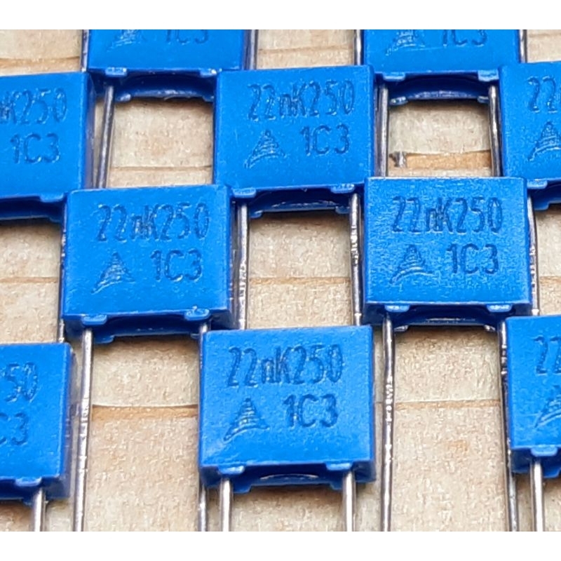 (ราคา 10ตัว) Epcos 0.022uf 22nf 223k 250v polyester film capacitor MKT ตัวเก็บประจุ คาปาซิเตอร์ ระหว่างขา 5มิล