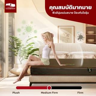 Ucomfort รุ่น Standard ที่นอนยางสังเคราะห์เสริมฟองน้ำอัดแน่นหุ้มหนัง PVC