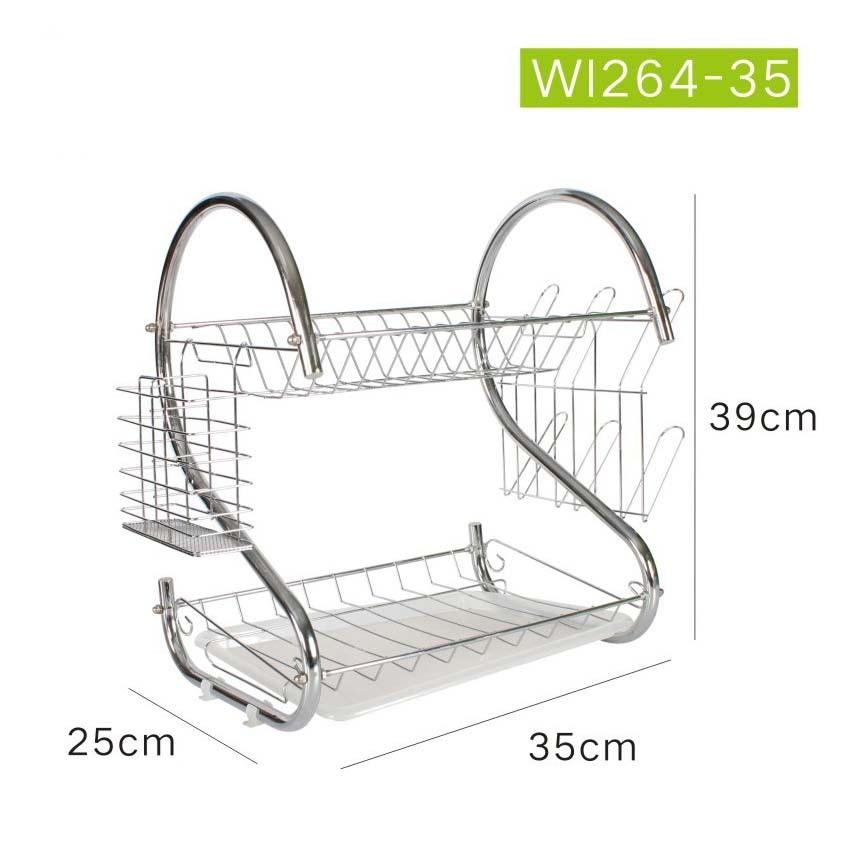 Vodca-ชั้นวางจาน 2ชั้น ขนาด 35x25x39 ซมวางช้อนส้อม ที่คว่ำจาน  ตะแกรงระบายน้ำ ชั้นวางของในครัว  ME-K