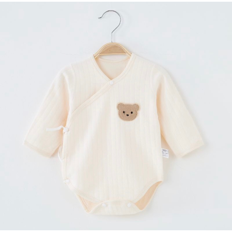 AM🤎เสื้อเด็กเเรกเกิดถึงสามเดือน เสื้อเด็กอ่อนเเบบผูก หมวก ลายน้องหมี - รูปที่ 7