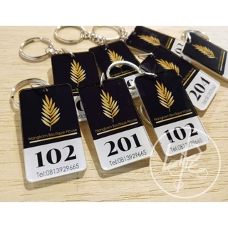 พวงกุญแจรีสอร์ท พวงกุญแจเลขห้อง (5x3cm.) พิมพ์ลาย ออกแบบฟรี ไม่มีขั้นต่ำ