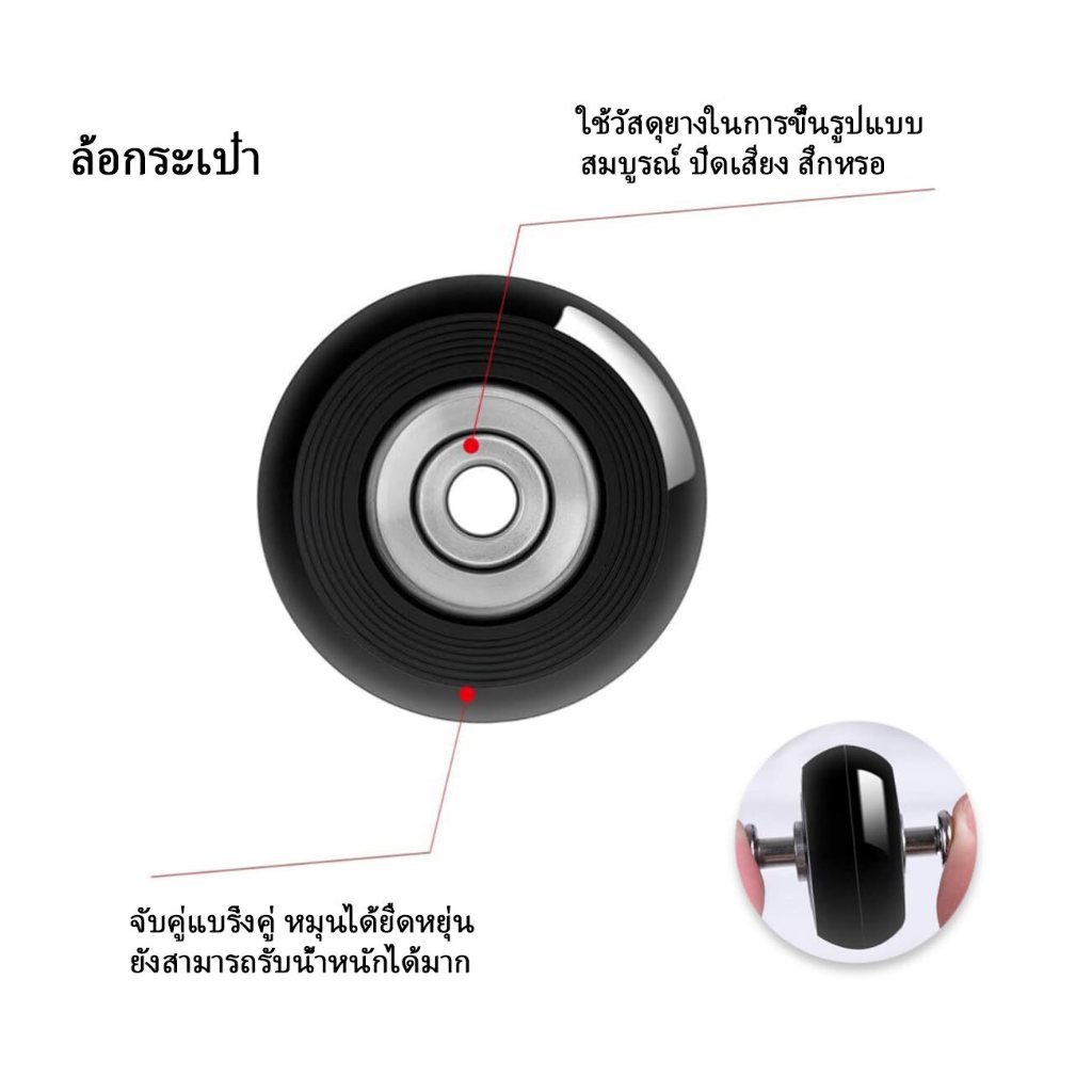 ล้อกระเป๋าเดินทาง อุปกรณ์เสริมล้อเปลี่ยนล้อกระเป๋าเดินทางเงียบ ขนาดต่างๆ