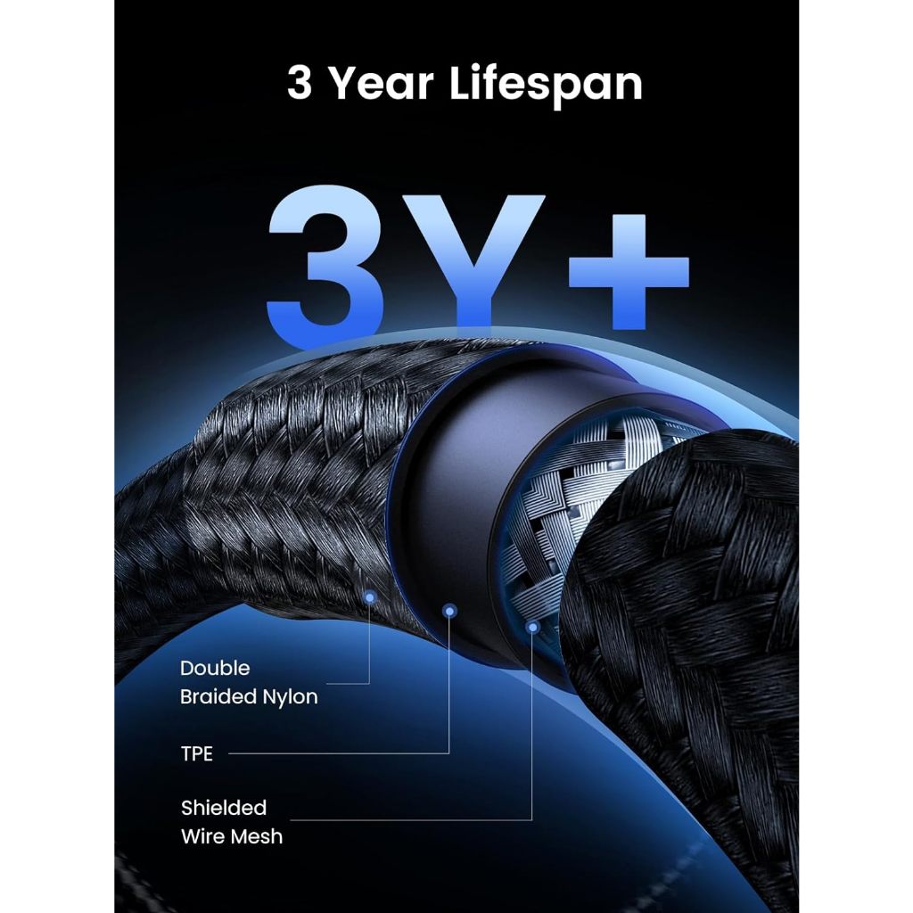 UGREEN รุ่น 80150 USB C Cable 240W USB C 3.2 Gen 2 10Gbps รองรับภาพ 4K Thunderbolt 3 สายถักยาว 1 เมตร Video MacBook Pro - รูปที่ 2