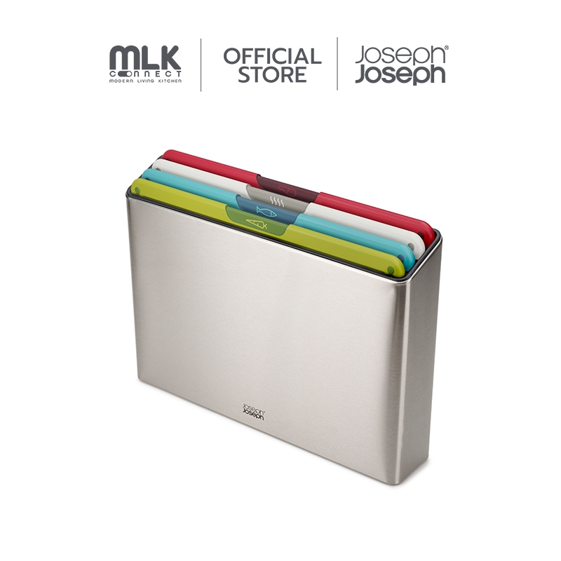 Joseph Joseph ชุดเขียงแยกประเภทตามการใช้งาน พร้อมที่เก็บทำจากสแตนเลส รุ่น Folio Icon Steel สี Multicolour N60226