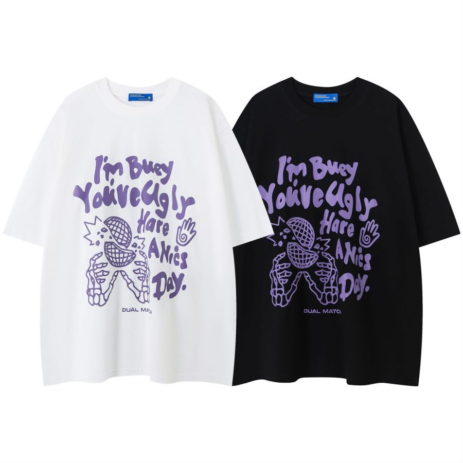 spaceboy เสื้อยืดแขนสั้น “ I'AM BUEY ” oversize T-shirt [DM606]