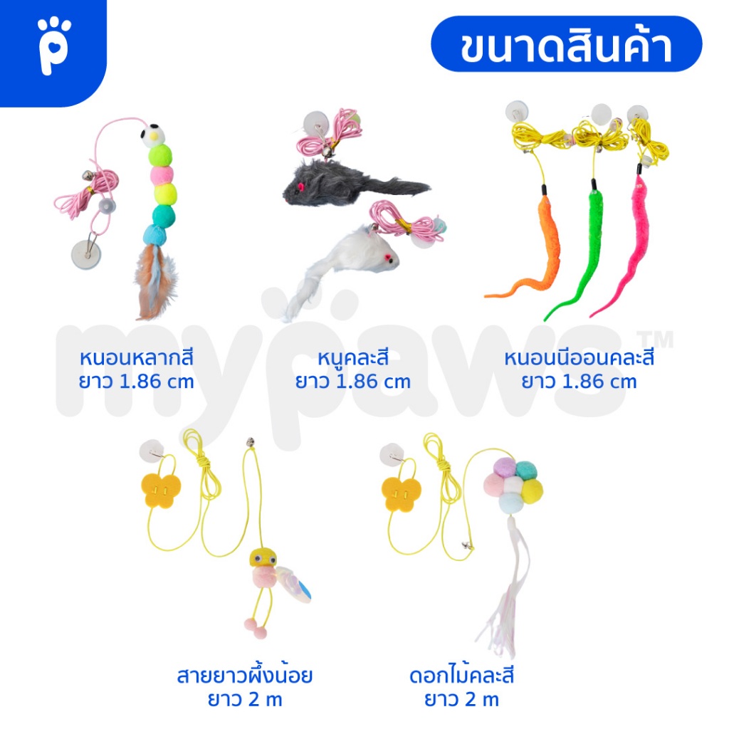 [MY418MAY ]  My Paws ไม้ตกแมว ไม้ตกแมวติดกระจก ติดผนัง น้องเล่นคนเดียวได้