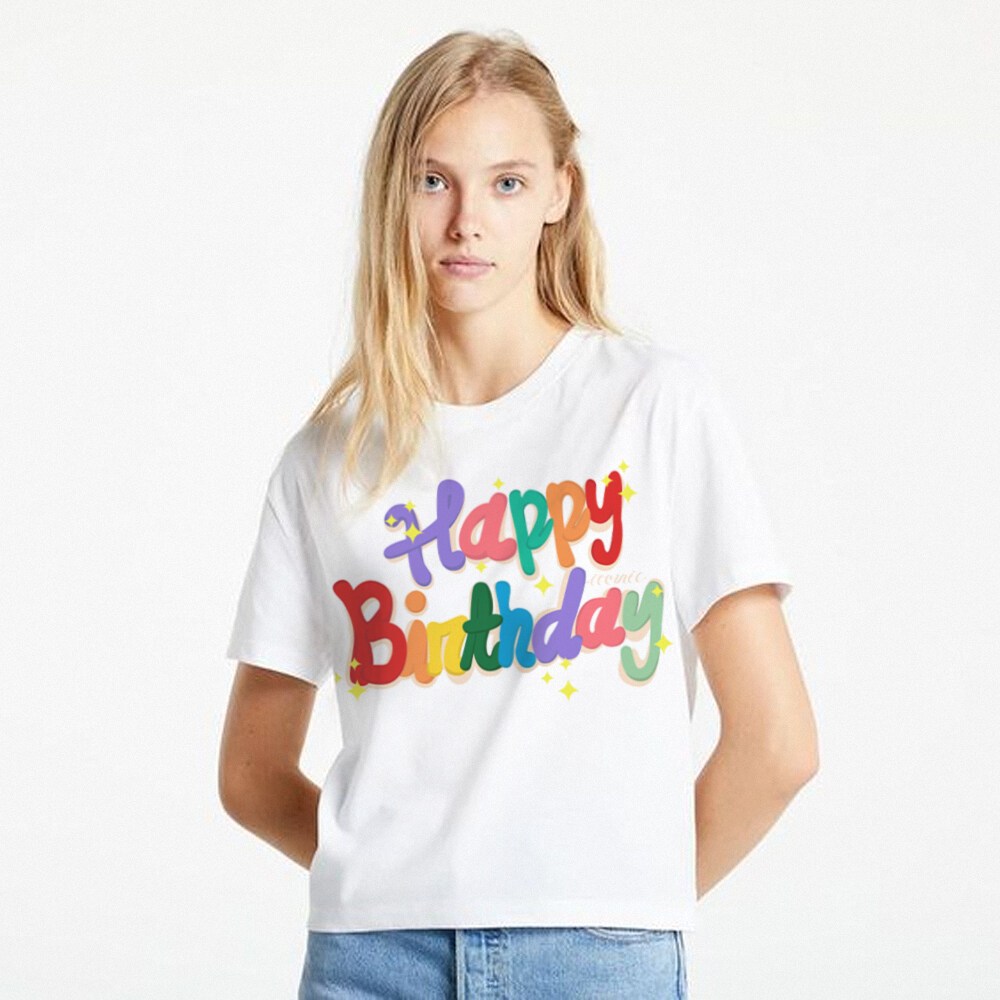 iCONiC BIRTH DAY WORDS T-SHIRT #7369 เสื้อยืด พิมพ์ลา่ย วันเกิด เสื้อแฟชั่น