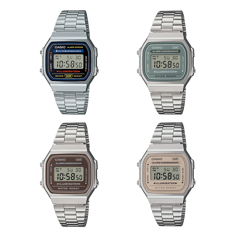 Casio Standard นาฬิกาข้อมือผู้ชาย สายสแตนเลส รุ่น A168,A168WA,A168WA-1Q,A168WA-3A,A168WA-5A,A168WA-8A