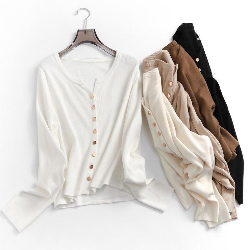 PS597 Gold bottom cardigan #พร้อมส่ง