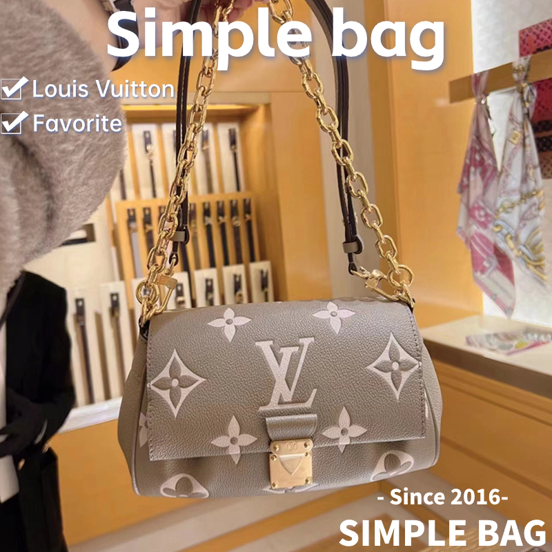 🍑หลุยส์วิตตอง Louis Vuitton Favorite Shoulder bag LV กระเป๋า