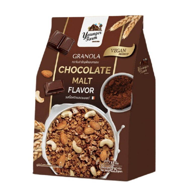 Younger Farm Granola Chocolate Mall Flavor ยังเกอร์ ฟาร์ม กราโนล่า รสช็อกโกแลตมอลล์ 225 g.
