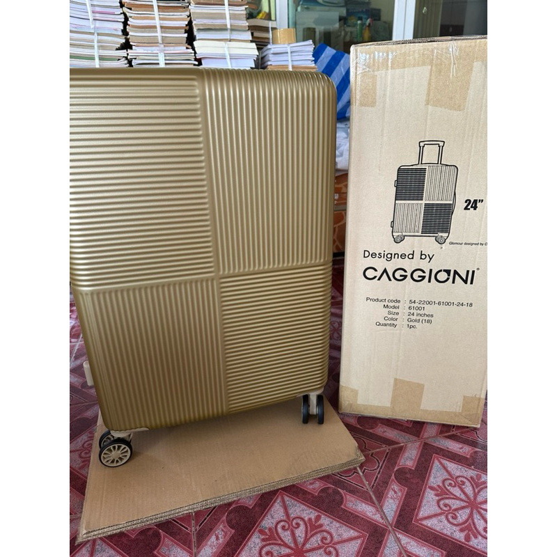 กระเป๋าเดินทางล้อลาก CAGGIONI 24 นิ้ว สี Gold ของพรีเมี่ยม citibank พร้อมส่ง