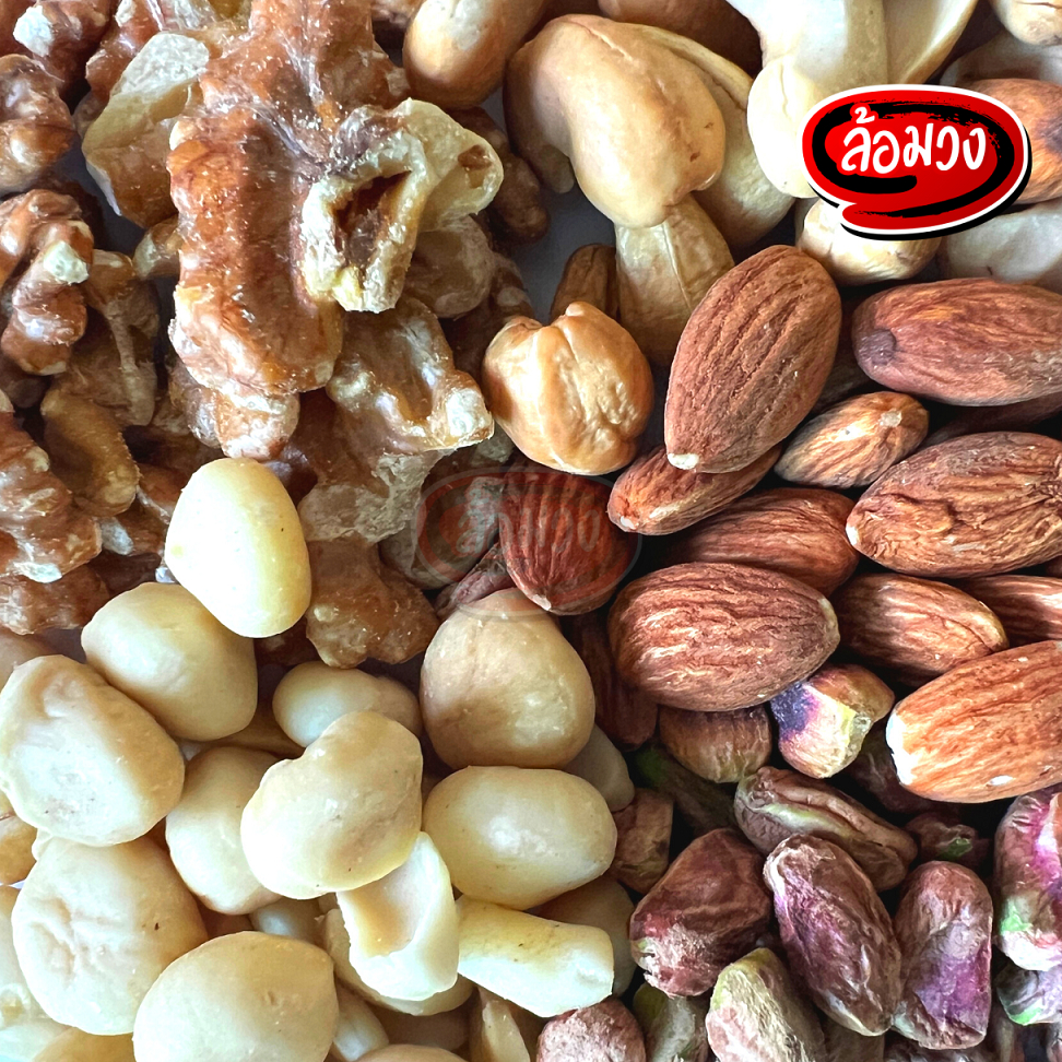 ธัญพืชรวม 5 ชนิด บรรจุกระปุก by ล้อมวง มะม่วงหิมพานต์ อัลมอนด์ พิสตาชิโอ แมคคาเดเมีย วอลนัท ธัญพืช