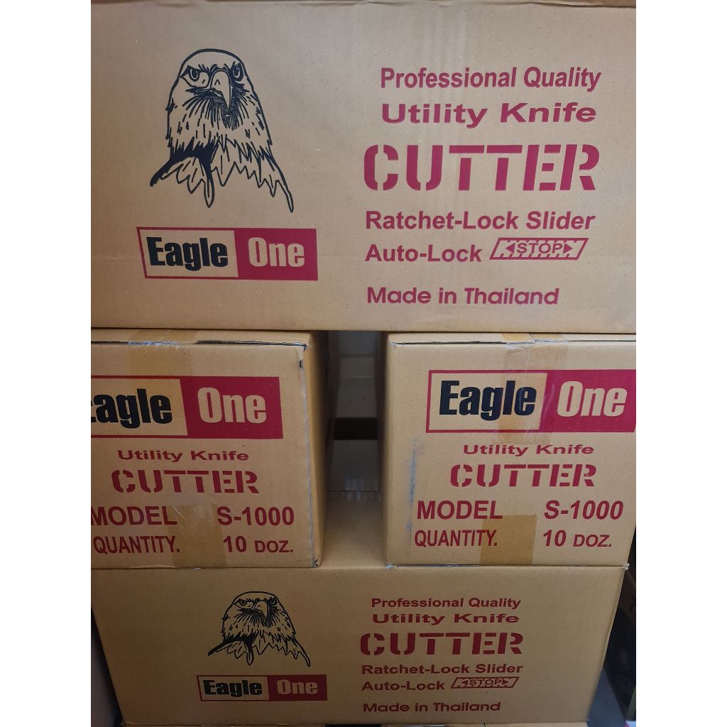 มีดคัตเตอร์ ขนาด 18 mm. มีดคัทเตอร์ใหญ่ Eagle One ใบมีด 60 องศา (คละสี) 1 อัน