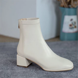Fashion Boots รองเท้าบูทมาร์ตินสีขาว รองเท้าบู๊ทมาร์ติน รองเท้าบู๊ตสำหรับผู้หญิง