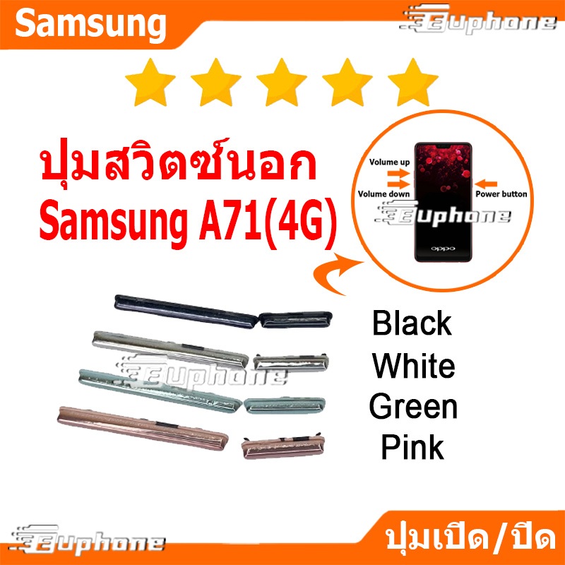 ปุ่มกดสวิทช์ด้านนอก Samsung A71(4G) ปุ่มเปิดปิด ปรับระดับเสียงขึ้นลง ON OFF+VOLUME BUTTON