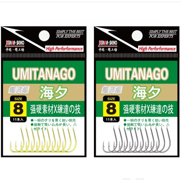 ตาเบ็ด UMITANAGO เบ็ด ทานาโกะ ตกปลาเล็ก สีทอง