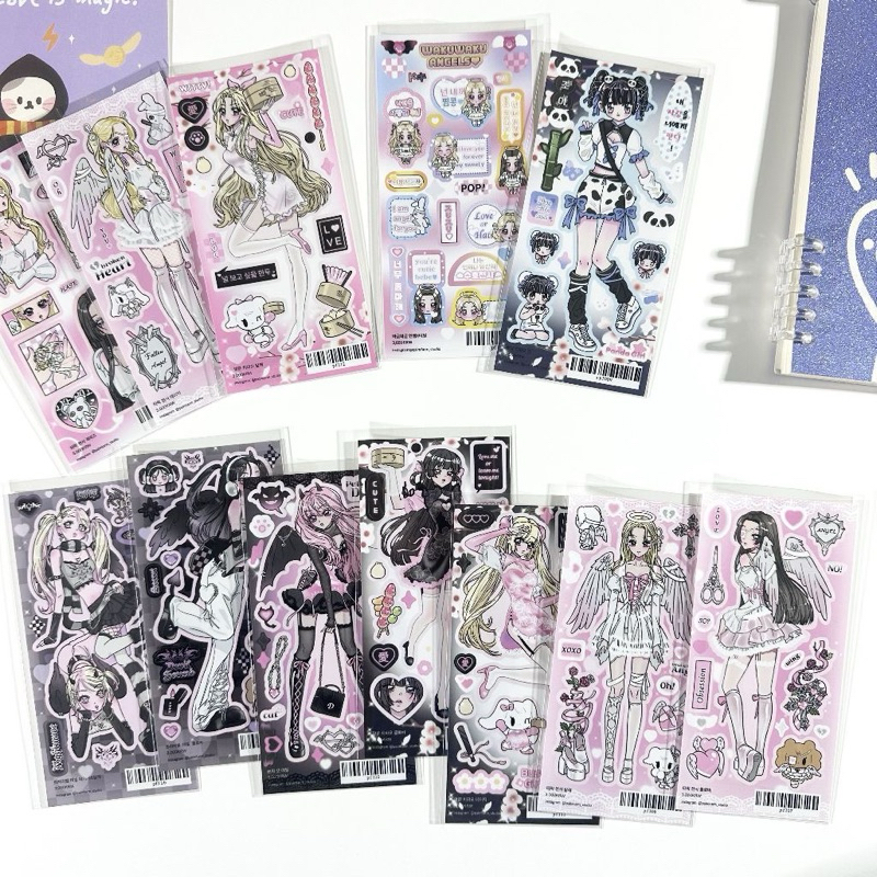 พร้อมส่ง! สติ๊กเกอร์ ตกแต่ง ลายการ์ตูนเด็กผู้หญิง สไตล์โลลิต้า