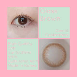 Glass Brown Comfii Contactlens คอนแทคเลนส์ Hyaluron จาก เกาหลี รุ่นขายดี เท่าตาดำ
