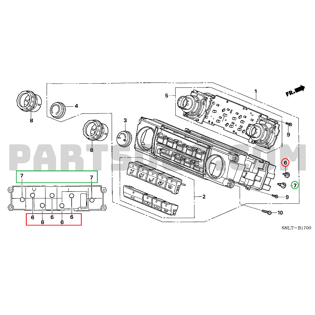 หลอดไฟแผงแอร์ Civic FD ตัวไม่มีจอ ซีวิคนางฟ้า หลอดไฟคอนโทรลแอร์ 2005-2012 Honda Civic FD แท้เบิกศูนย