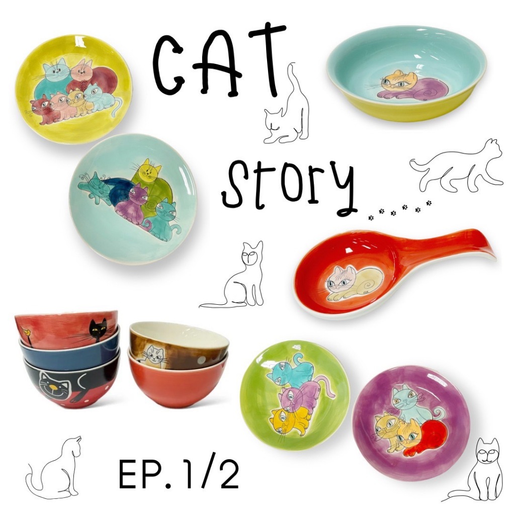 INDRA CERAMIC ชุดเซรามิกลายแมว New arrival EP.1/2 เซรามิกเข้าไมโครเวฟได้
