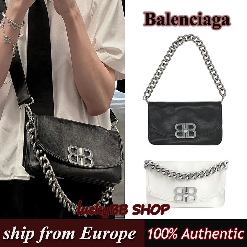 Balenciaga BB Soft กระเป๋าโซ่ กระเป๋าใต้แขน ของแท้100%