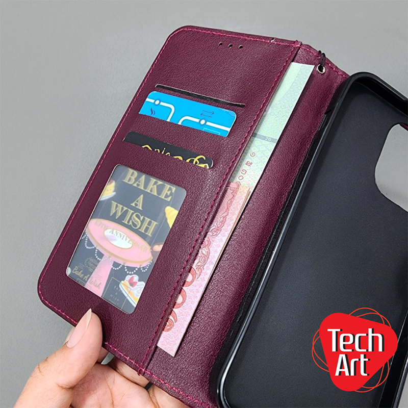 เคสหนังเปิด-ปิด มีช่องใส่การ์ดและรูปถ่าย SamsungA50s A52 A52s A53 A54 A72 A73 C9Pro J2Prime J4+ J6 J6+ J7 J7(16) J7Prime - รูปที่ 3