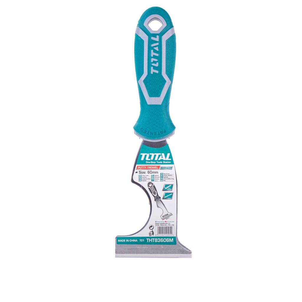 TOTAL เกรียงโป้วสี อเนกประสงค์ 5 in 1 ขนาด 60 mm. สแตนเลส รุ่น THT683606M ( Multi-function Putty Trowel ) เกียงโป๊วสี