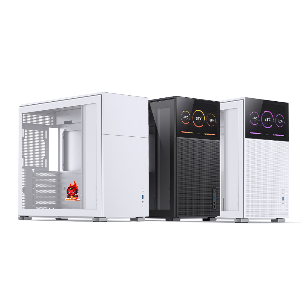 ส่งด่วน+โค้ดลด D41 เคสหรู ติดจอlcdหน้าได้ ATX ทรงเตี้ยขาว ดำ Jonsbo MESH STD SCREEN WHITE BLACK