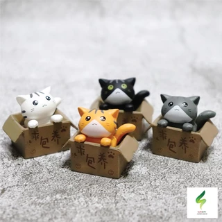 โมเดลแมวจิ๋ว ตุ๊กตาแมวจิ๋ว สำหรับตกแต่งสวน บ้าน คอนโซลรถ อื่นๆ
