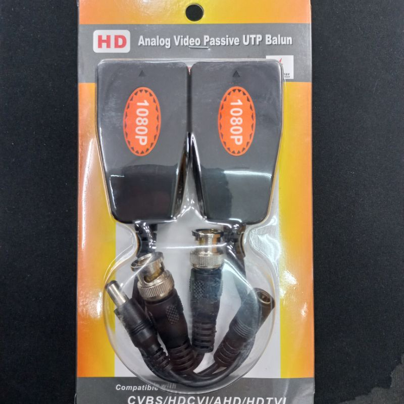 Video Balun DC12Vบาลันตัวแปลง UTP เป็น ระยะ 720P 600m. 1080P 300 m Model YJS-1701HD-VP