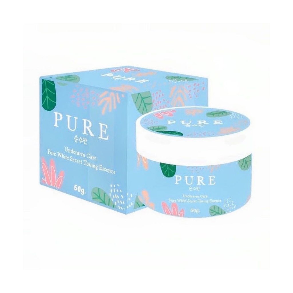Pure 50g. รุ่นเก่า ครีมเพียว กระปุกฟ้า ครีมรักแร้ขาว ระงับกลิ่น