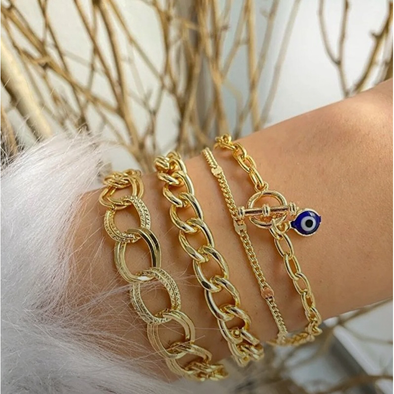 สร้อยข้อมือ Evil Eye 🧿 (Nazar) ของแท้จากตุรกี เซ็ท 3 ชิ้น ใส่แยกได้