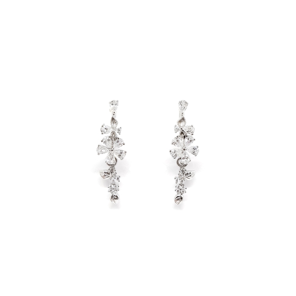 Fyne Fories Full Bloom Earrings ♡ ต่างหูดอกไม้ประดับ zirconia ♡ fynefories