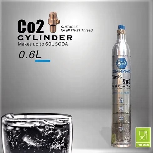 กระบอกก๊าสCo2 กระบอกสำหรับโซดา ขนาด 0.6ลิตร (ใช้กับเครื่องทำโซดา) / Gas Dynamic Soda Stream Co2 Cylinder