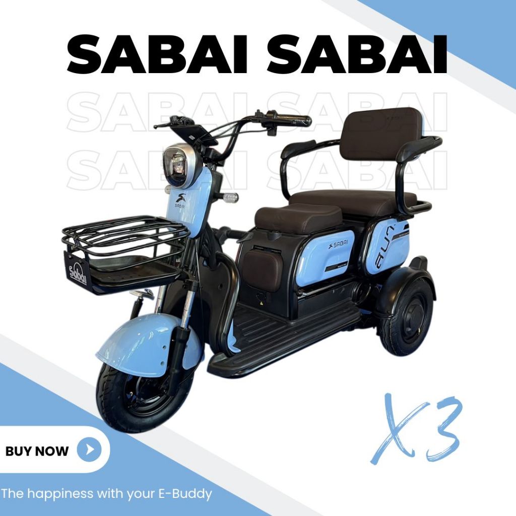 Sabai-X3 รถไฟฟ้า3ล้อสำหรับผู้ใหญ่ ผู้สูงอายุ ประกอบแล้ว100%  มีหน้าร้านทั่วประเทศ รับประกัน3ปี