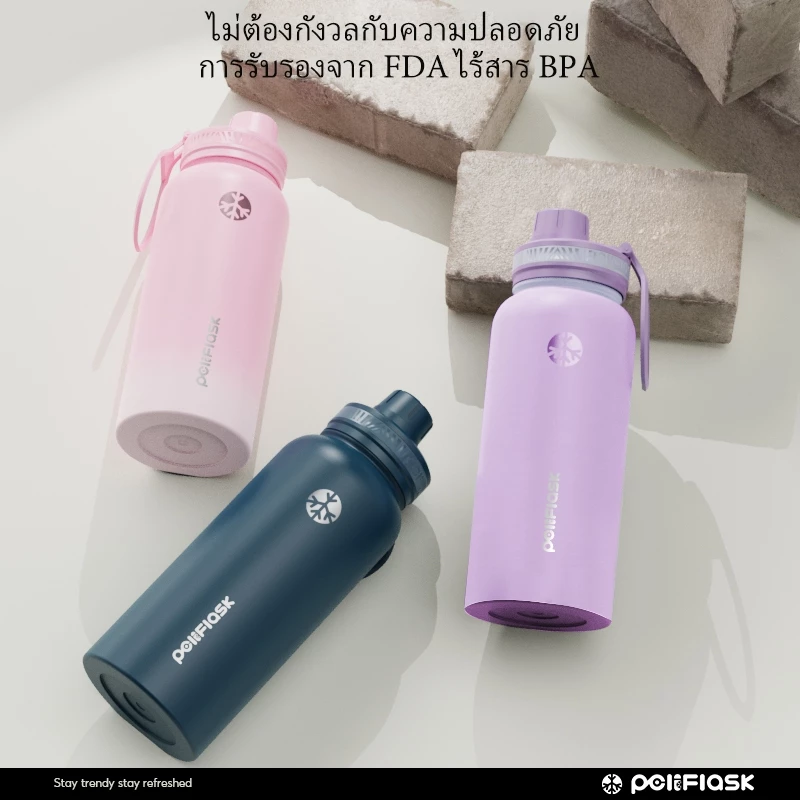 Peliflask กระติกน้ําเก็บอุณหภูมิ18oz/ 22oz/ 32oz  พร้อมหูหิ้ว แก้วเก็บความร้อน/เย็น สแตนเลส304 thumbnail 4
