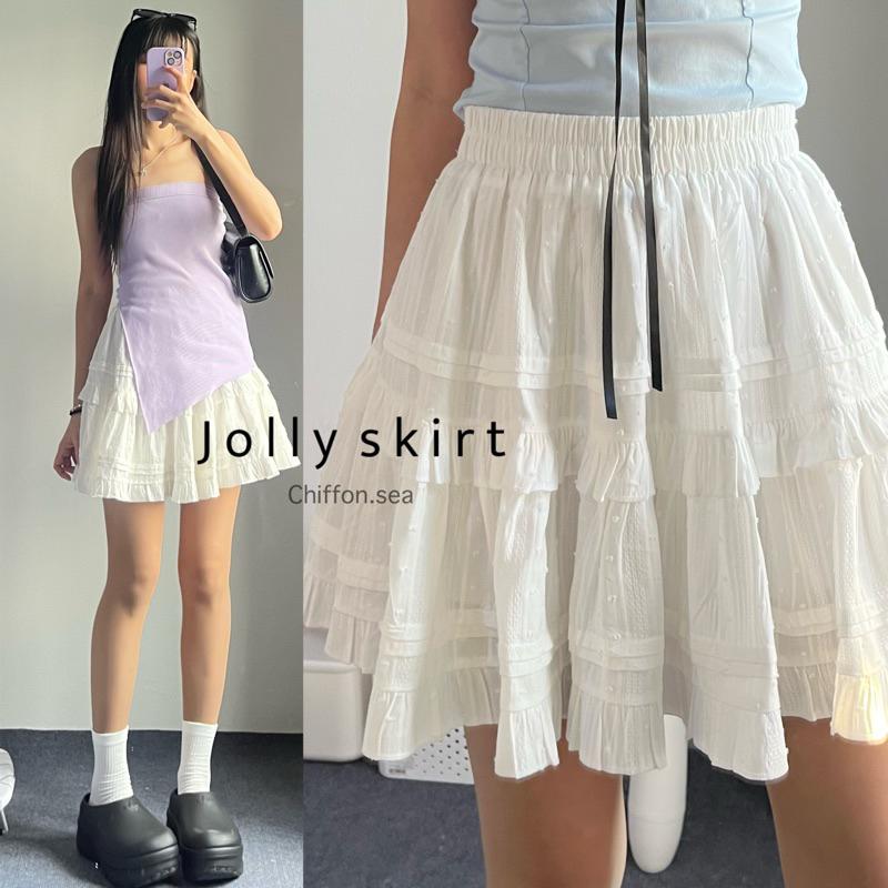 Jolly skirt | กระโปรงสั้น ผ้าลูกไม้ทั้งตัว ลายผ้าสวย นิ่ม มีซับใน
