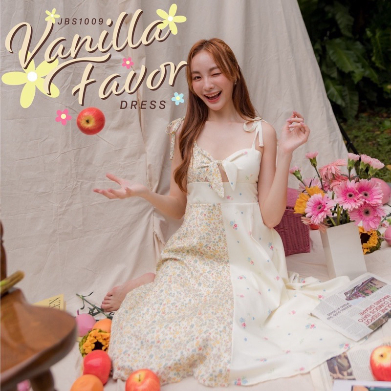 Joobs studio #JBS1009 Vanilla Favor Dress size S ไม่เคยใส่ แค่ลอง ซักเก็บ งานสวยมาก