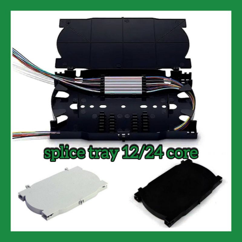 splice tray 12/24 core ถาดสไปรท์สายไฟเบอร์ออปติก ถาดเก็บสายรอยต่อจุด Splice FTTH FTTX