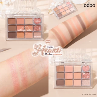 ถูก/แท้/มีไลฟ์ พาเลทท์ ODBO Real Heart Color Eye Palette พาเลท อายแชโดว์ เนื้อแมท ชิมเมอร์ ทาตา แต่งตา ตาวิ้ง สีชัด