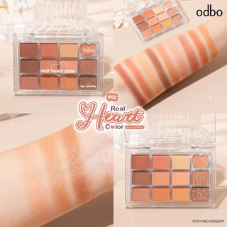 ถูก/แท้/มีไลฟ์ พาเลทท์ ODBO Real Heart Color Eye Palette พาเลท อายแชโดว์ เนื้อแมท ชิมเมอร์ ทาตา แต่งตา ตาวิ้ง สีชัด