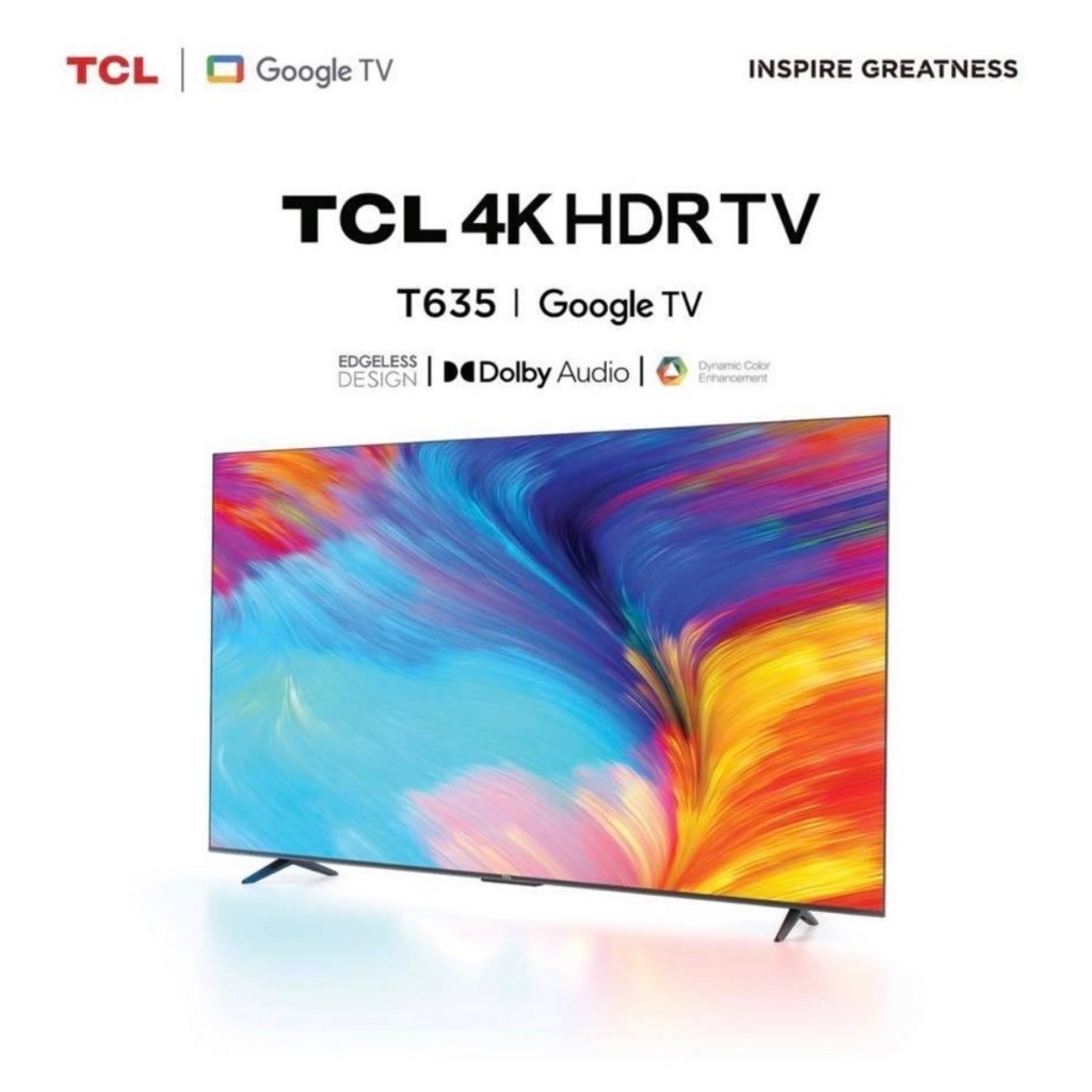 ทีวี UHD LED 55 นิ้ว 4K HDR Google TV TCL รุ่น 55P637 มือหนึ่ง