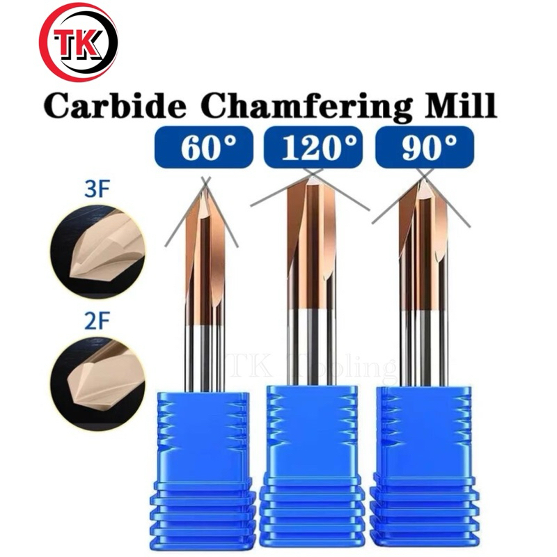 ดอกลบคมซัมเฟอร์ คาร์ไบด์ 2ฟัน,3ฟัน Carbide Chamfering Mill M3-M8