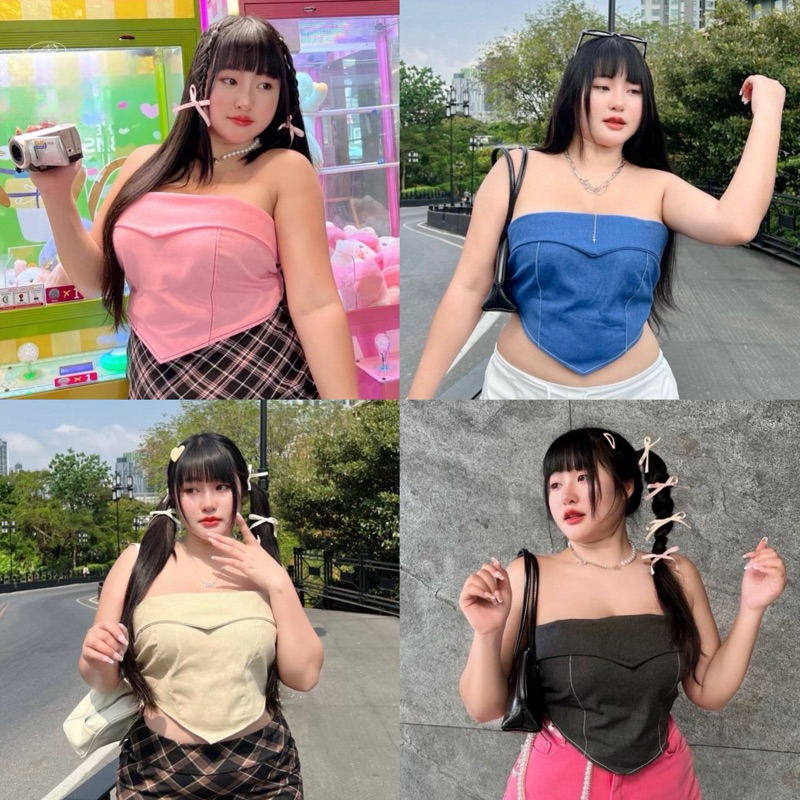 WR เกาะอกแต่งชายพับ เกาะอกสาวอวบ (มีไซซ์) plussize